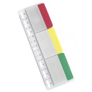 Zakładki indeksujące z linijką Tres 50x38mm, 30szt Kolorowe